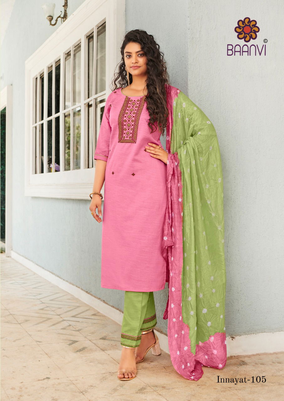 Baanvi Innayat Limca  Ethnic Wear  Heavy Cotton With Embroidery Kurti With Bottom Collection 